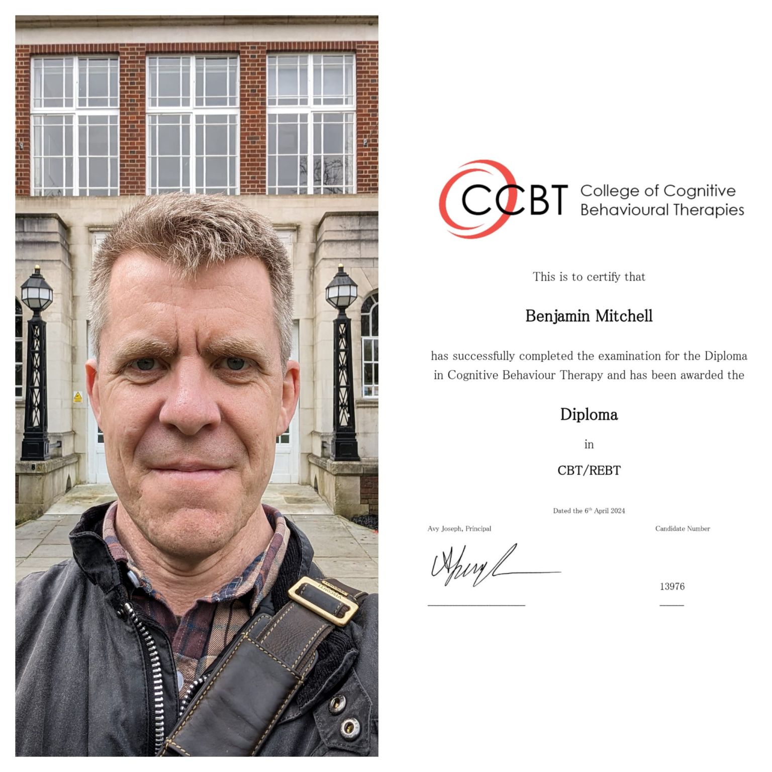 CBT/REBT Diploma Graduation - Benjamin Mitchell